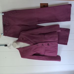 Banana Republic plum cotton suit size 2
